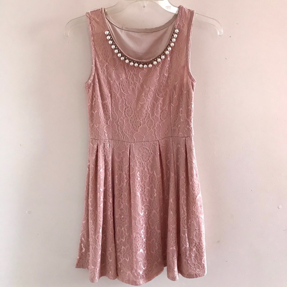 Light Pink Floral Lace Dress